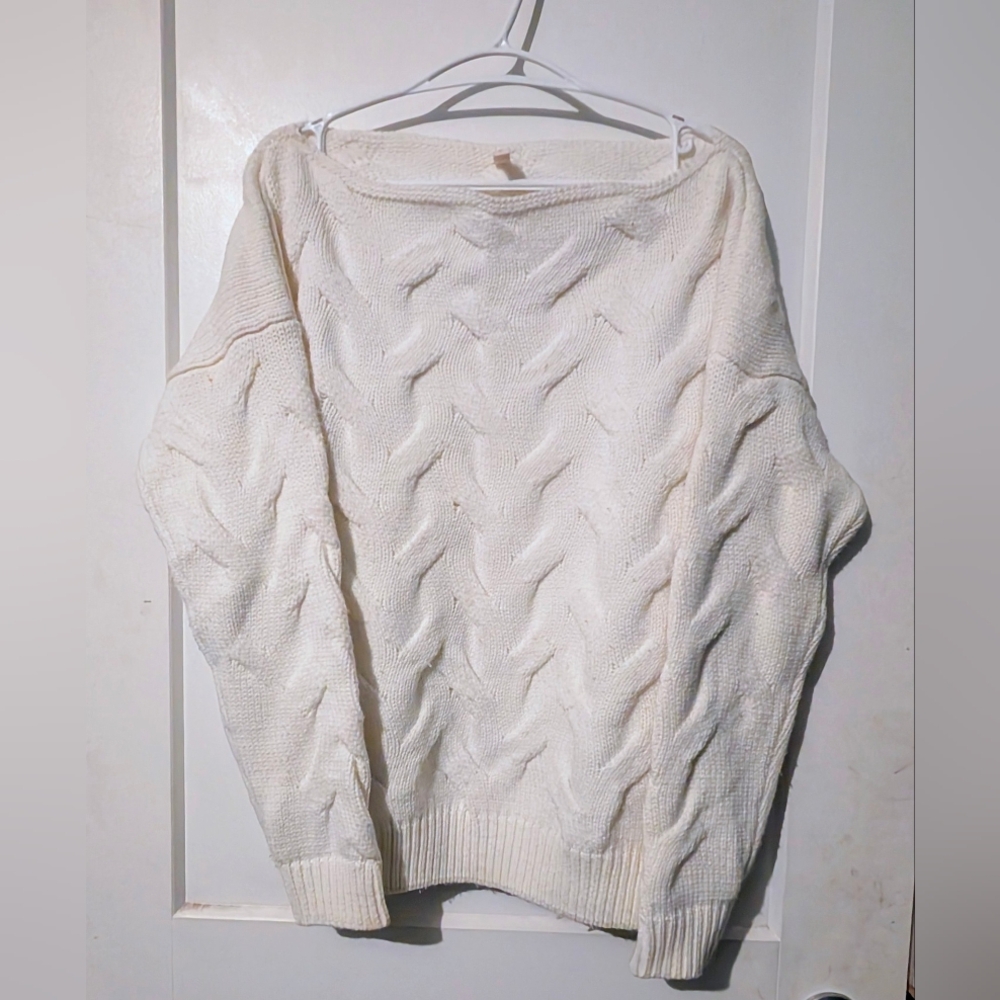 Wishlist Cream Off-the-Shoulder Sweater
